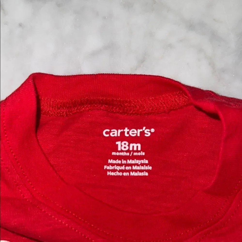 Carter's Red and Gray Long Sleeve Tee 18m